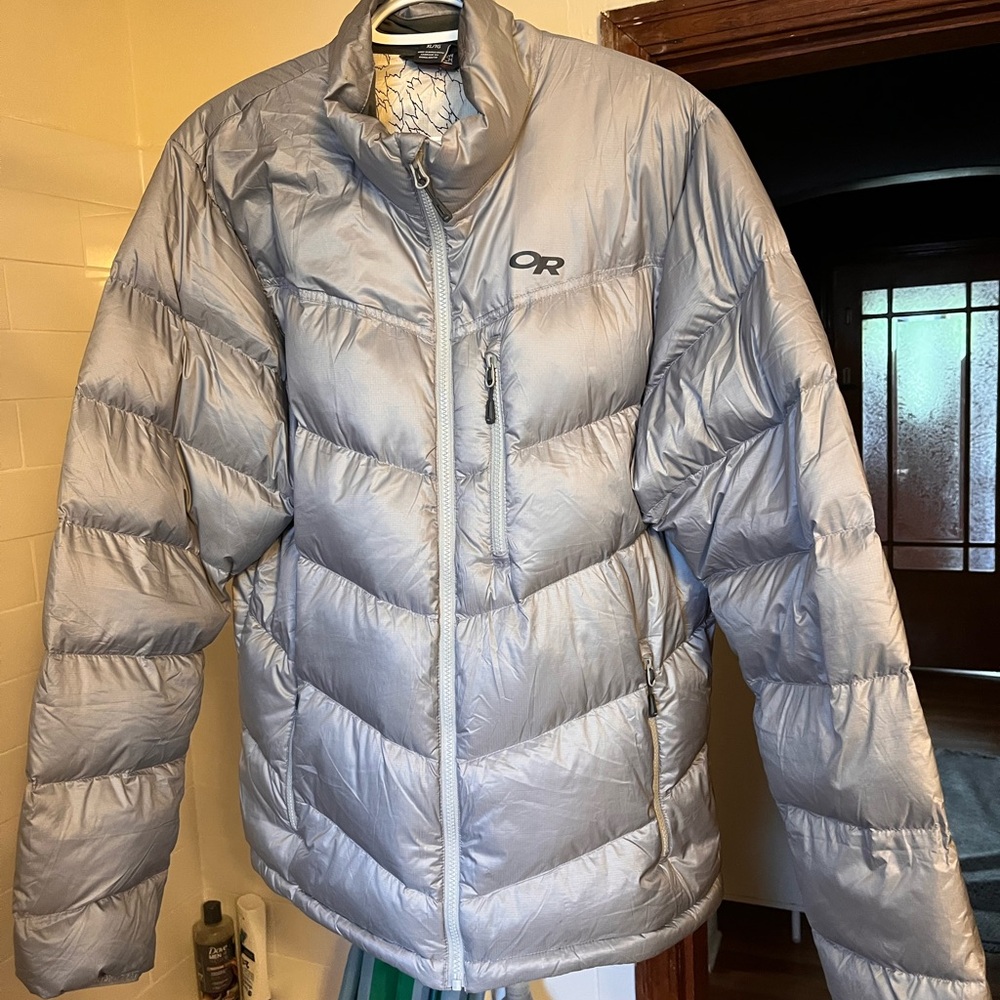 Outdoor Research Metallic Gray Puffer Jacket